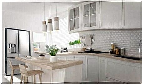 An all white kitchen.