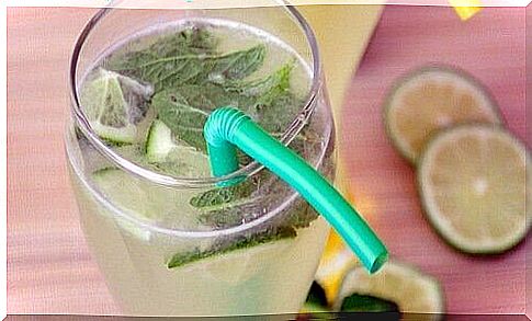 Mint with water