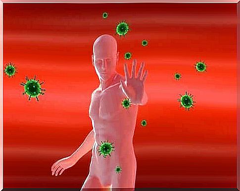 A humanoid illustration of the immune system fighting the flu