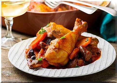 A recipe for chicken with citrus and potatoes