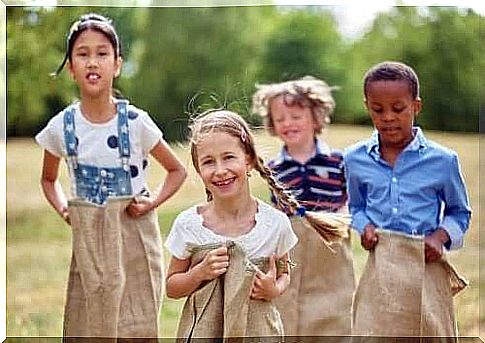 Children playing outdoors.