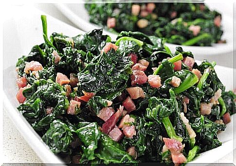 recipe for sautéed spinach with ham