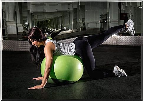 Third set of exercises to be performed with a gym ball